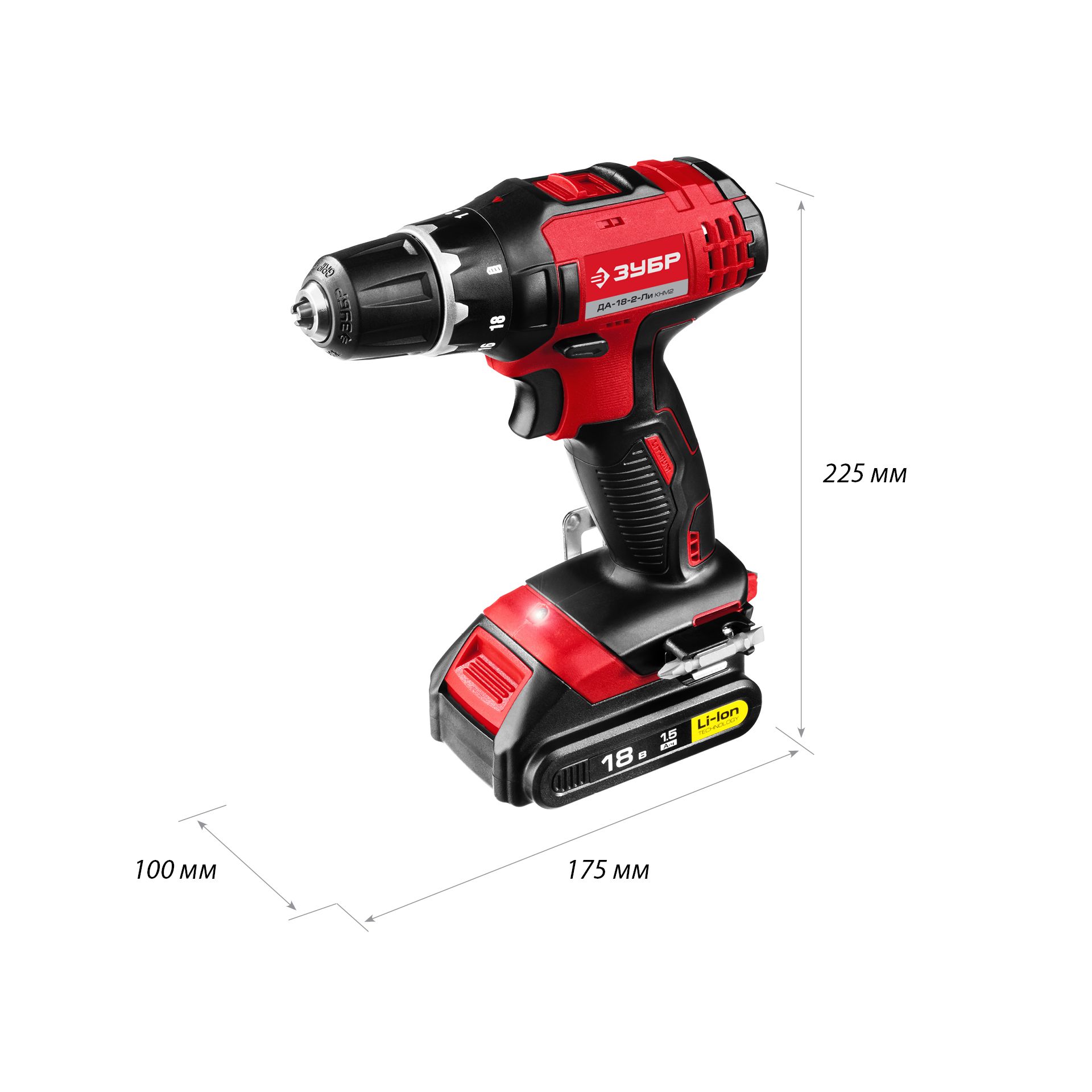 Дрель - шуруповерт, 2 АКБ ДА-18-2-Ли КНМ2
